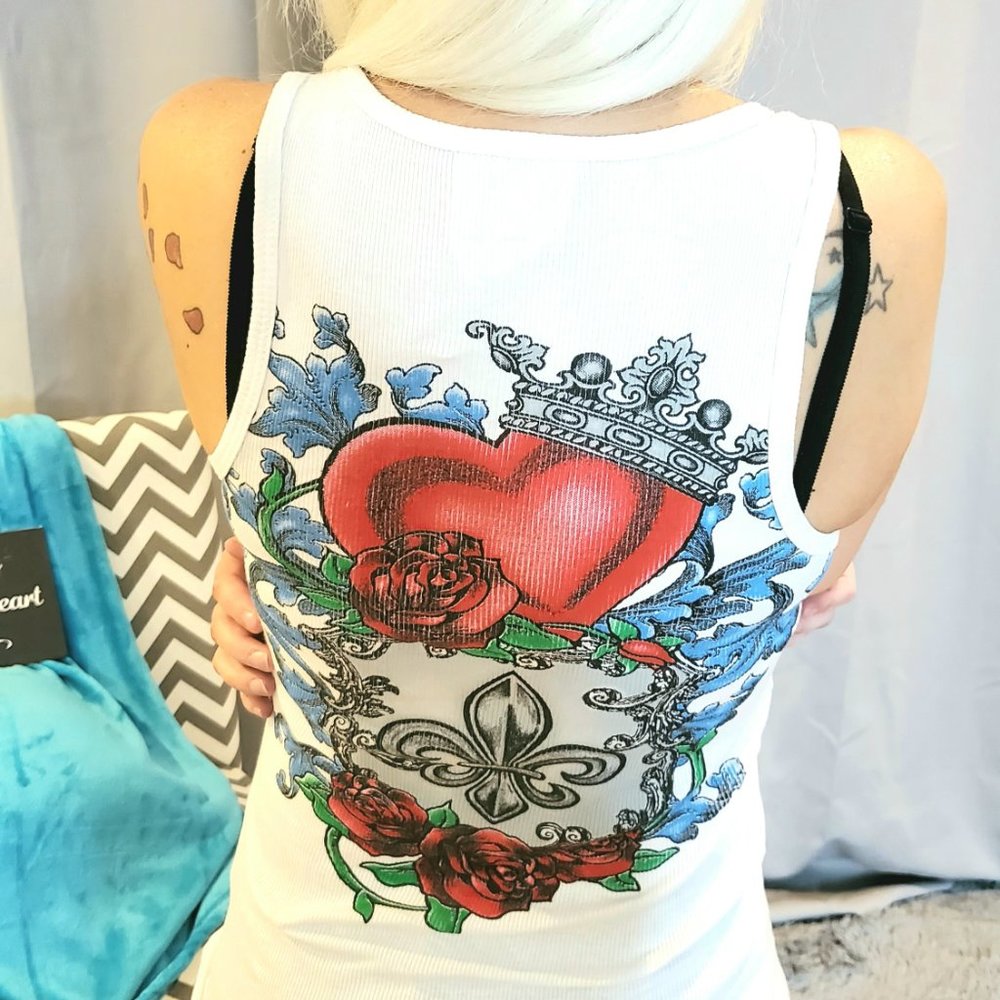 Vocal Apparel - Sleeveless Tank Top w/Stone & Print Details